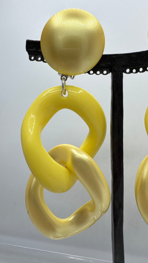 Boucles d’oreilles à clips, 2 maillons, modèle taille moyen, léger