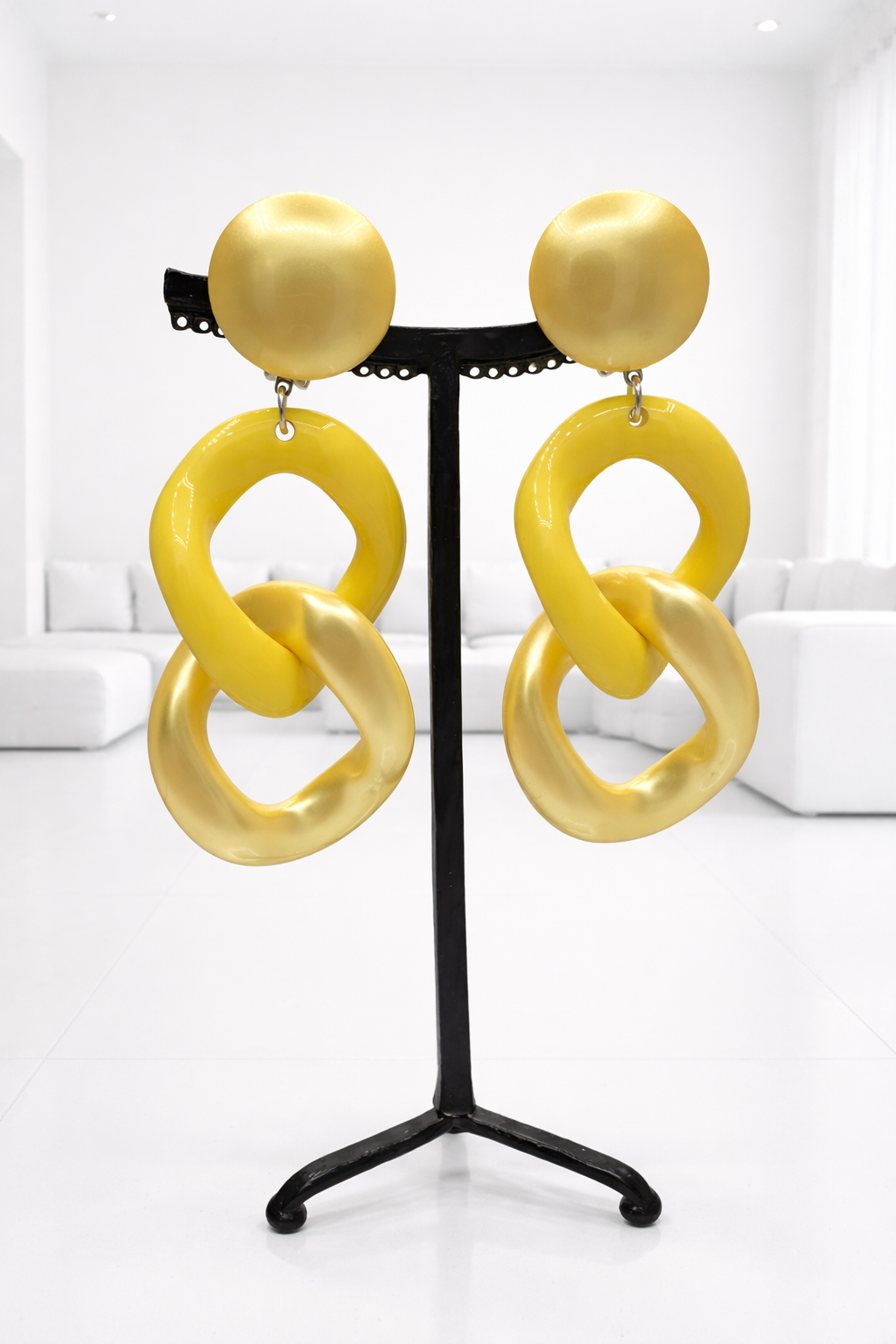 Boucles d’oreilles à clips, 2 maillons, modèle taille moyen, léger