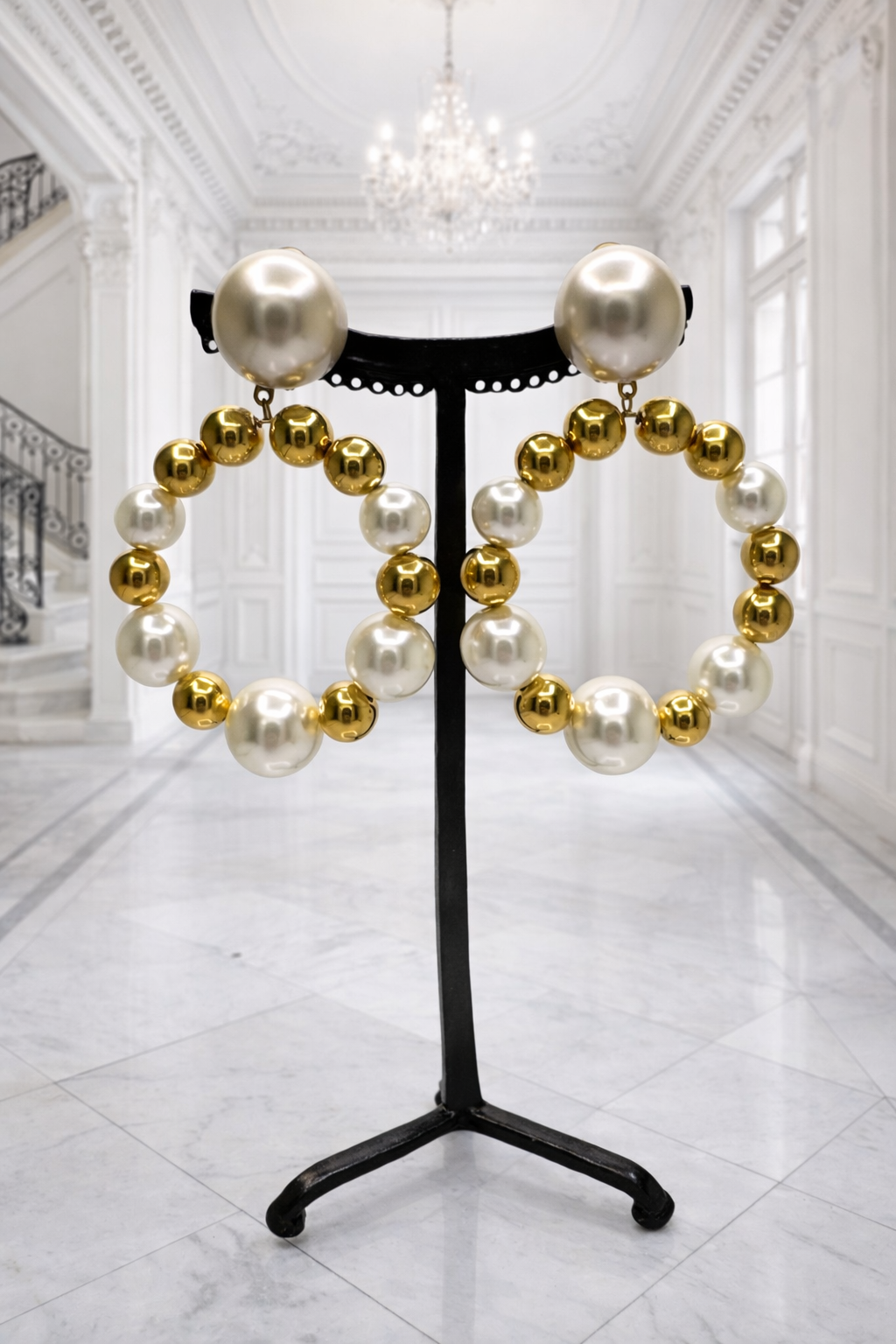 Boucles d’oreilles à clips, modèle Bastille taille moyen