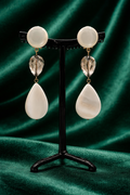 Boucles d’oreilles à clips, cristal et résine, taille moyenne, léger