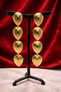 Boucles d’oreilles cascade à clous, acier inoxydable doré, long et léger