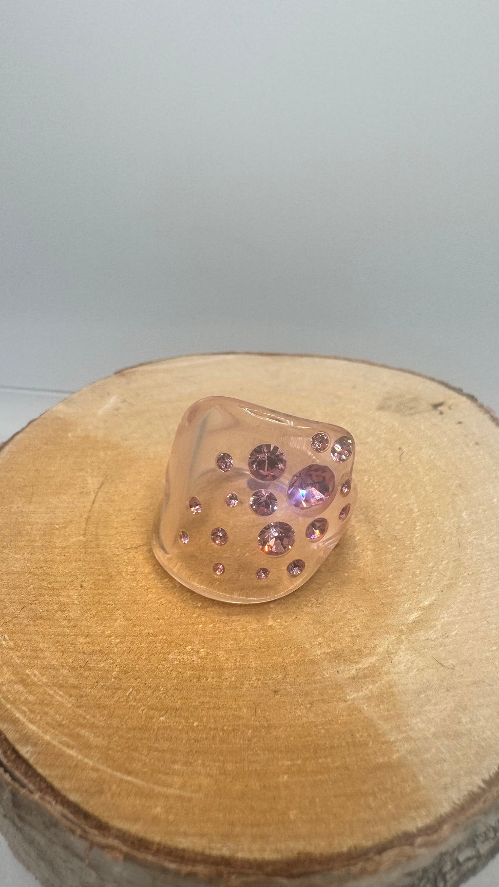 Bague résine et strass