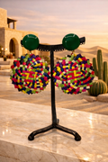 Boucles d’oreilles à clips, raphia, taille moyenne et légère