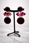 Boucles d’oreilles à clips, acétate de cellulose et résine, taille moyen, léger