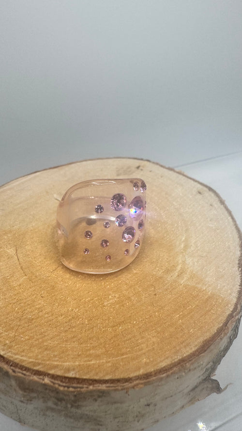 Bague résine et strass