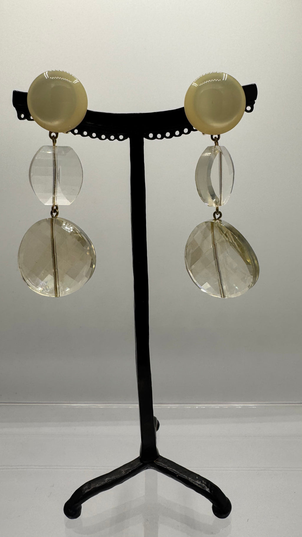 Boucles d’oreilles à clips, cristal de bohème, taille moyen, léger