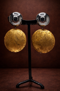 Boucles d’oreilles à clips, doré et argent, modèle taille moyen, léger