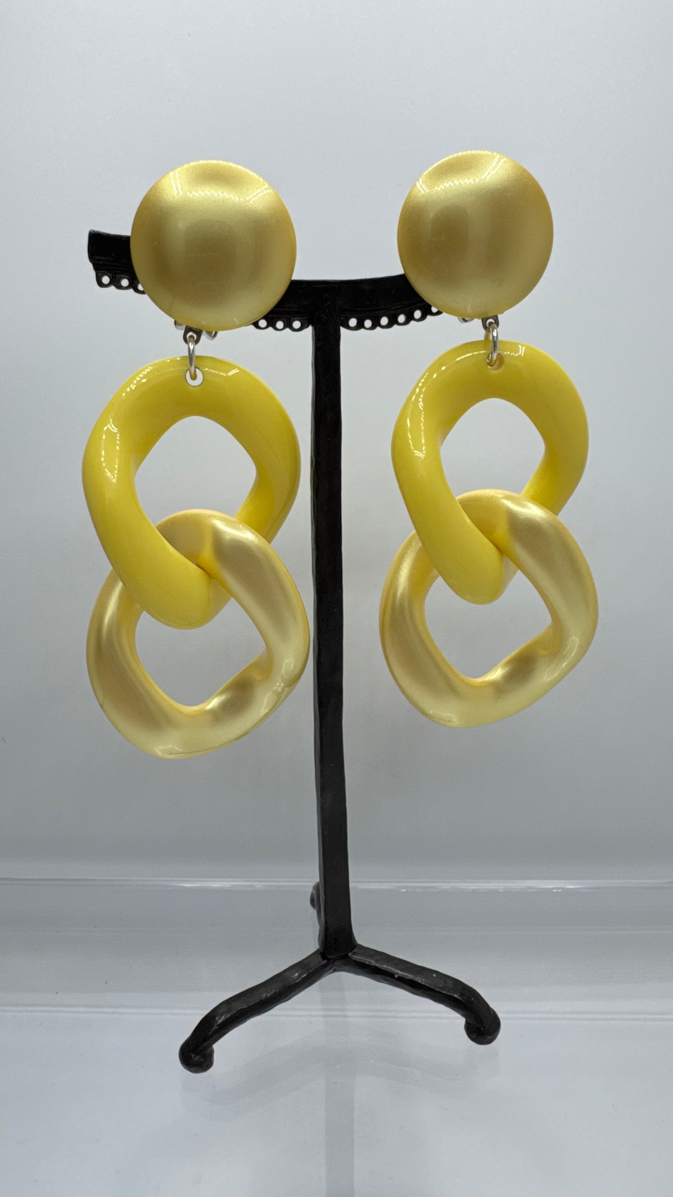 Boucles d’oreilles à clips, 2 maillons, modèle taille moyen, léger