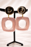 Boucles d’oreilles à clips, cabochon miroir, taille moyenne, légère